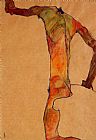 Egon Schiele Canvas Paintings - Male Nude
